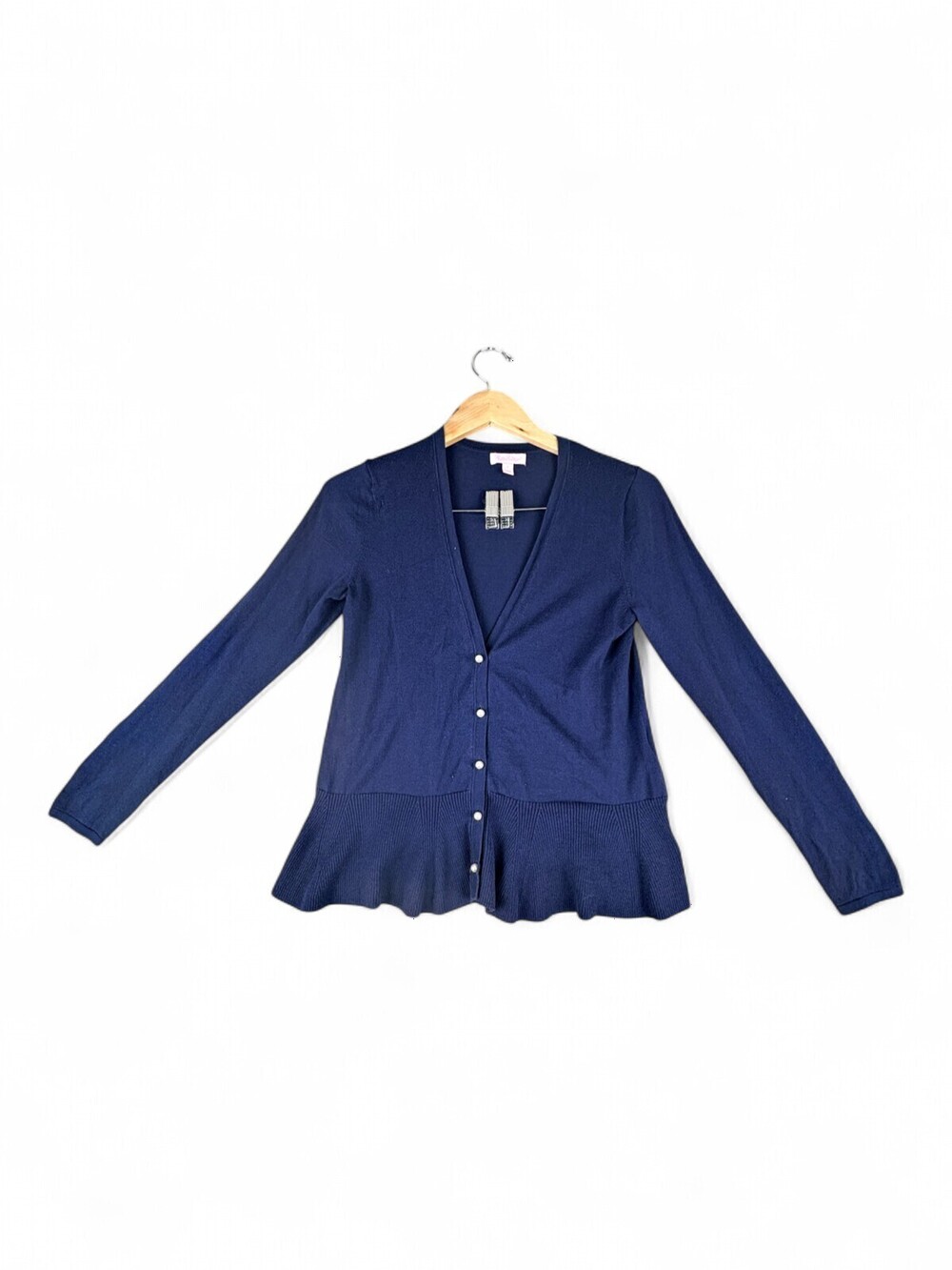 Lilly Pulitzer Navy Peplum Cardigan Button-Down Sz S